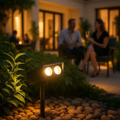 Solar Spot Light with Adjustable Zoom Lens and RGB Color Modes, IP65 Waterproof