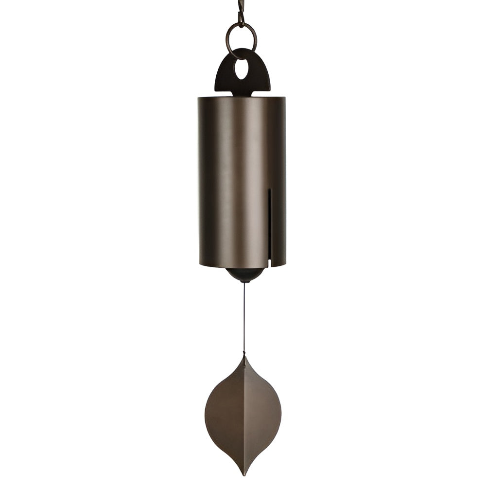 Dual Chamber Wind Bell with Rich Resonant Tones and Ash Wood Clapper