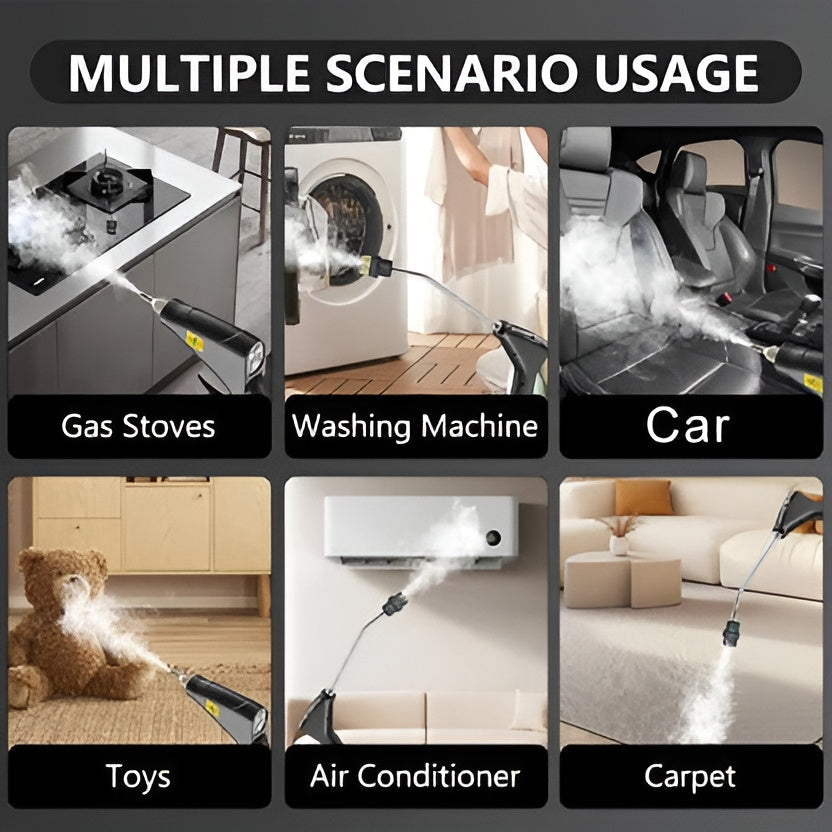 Handheld Steam Cleaner with Six Speed Settings and Five Brush Heads