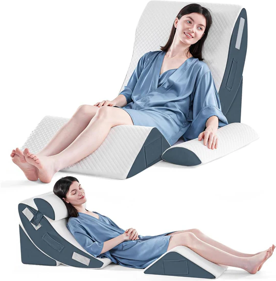 Adjustable Wedge Pillow, 4 piece with Memory Foam Support
