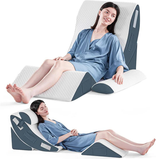 Adjustable Wedge Pillow, 4 piece with Memory Foam Support