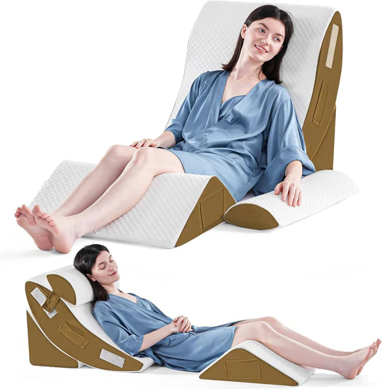 Adjustable Wedge Pillow, 4 piece with Memory Foam Support