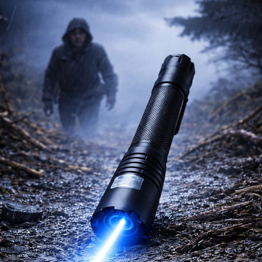 Blue Laser Torch with Adjustable Lens and Long-Range Signaling, Rechargeable