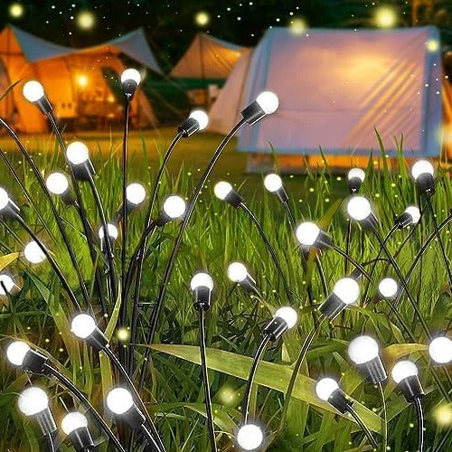 Solar Firefly Garden Light with Flexible Wire Stems and Dual Lighting Modes, 30in Height