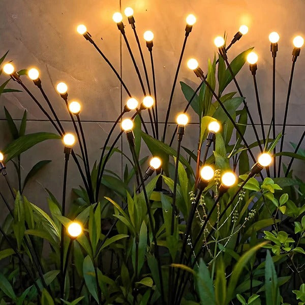 Solar Firefly Garden Light with Flexible Wire Stems and Dual Lighting Modes, 30in Height