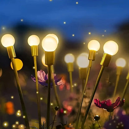 Solar Firefly Garden Light with Flexible Wire Stems and Dual Lighting Modes, 30in Height