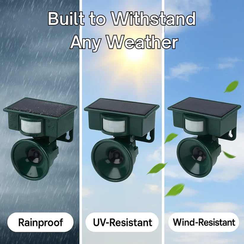 Solar Powered Motion Activated Outdoor Bird Deterrent Device