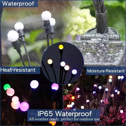 Solar Firefly Garden Light with Flexible Wire Stems and Dual Lighting Modes, 30in Height