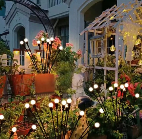 Solar Firefly Garden Light with Flexible Wire Stems and Dual Lighting Modes, 30in Height