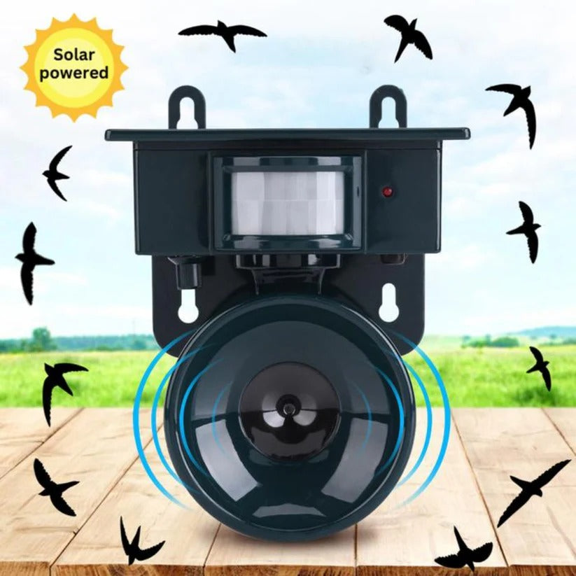 Solar Powered Motion Activated Outdoor Bird Deterrent Device