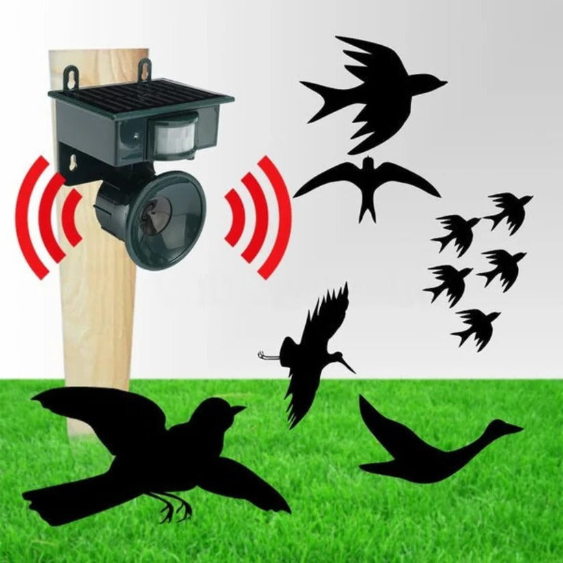 Solar Powered Motion Activated Outdoor Bird Deterrent Device