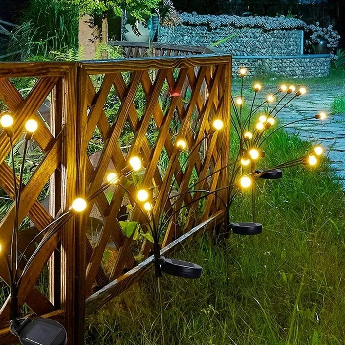 Solar Firefly Garden Light with Flexible Wire Stems and Dual Lighting Modes, 30in Height