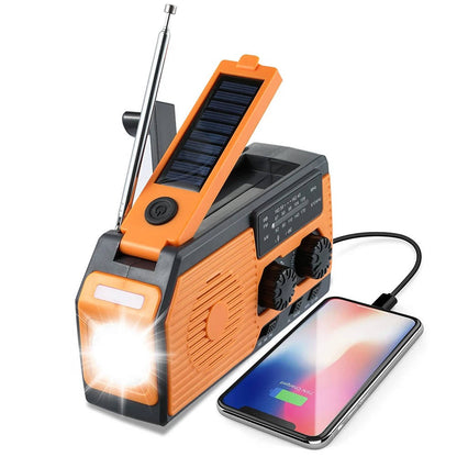 Emergency Radio with Solar Hand Crank and 5000mAh Power Bank, Weather Band