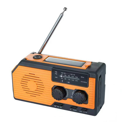 Emergency Radio with Solar Hand Crank and 5000mAh Power Bank, Weather Band