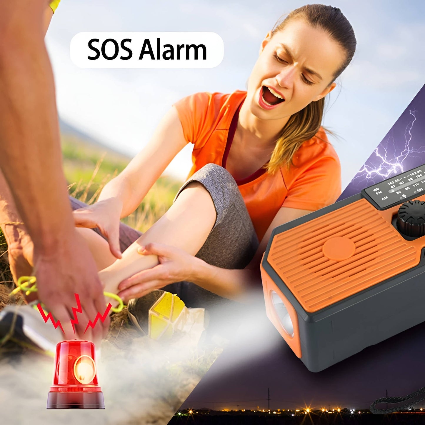 Emergency Radio with Solar Hand Crank and 5000mAh Power Bank, Weather Band