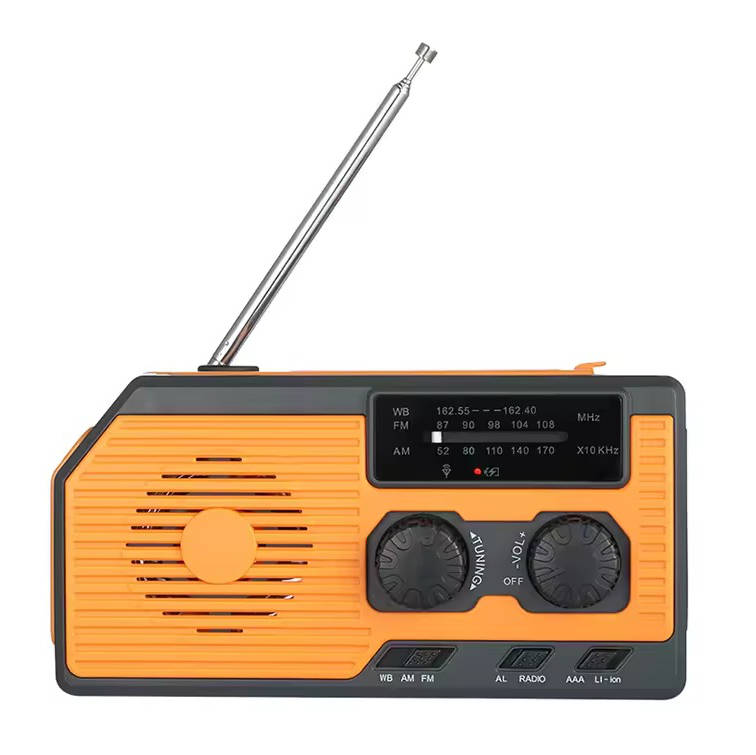 Emergency Radio with Solar Hand Crank and 5000mAh Power Bank, Weather Band