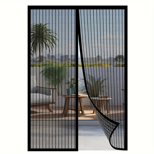 Magnetic Screen Door with Auto Close Panels and Polyester Mesh, Custom Fit