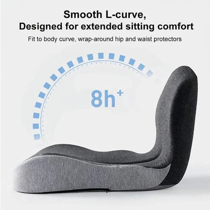 Memory Foam Seat Cushion with Curved Backrest and Removable Cover