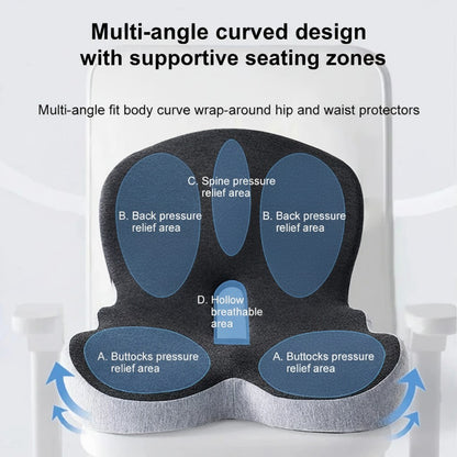 Memory Foam Seat Cushion with Curved Backrest and Removable Cover