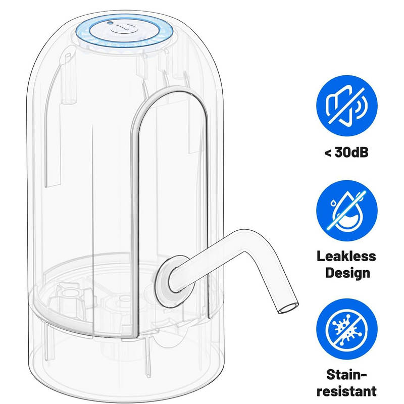 Electric Water Pump with USB Rechargeable Battery and Auto Shutoff for 3-5 Gallon Bottles