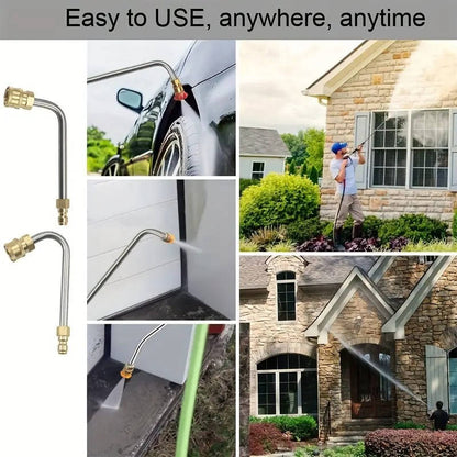 Telescoping Pressure Washer Wand with 4000 PSI Capacity and Six Spray Nozzles for Gutters, Roofs and Walls