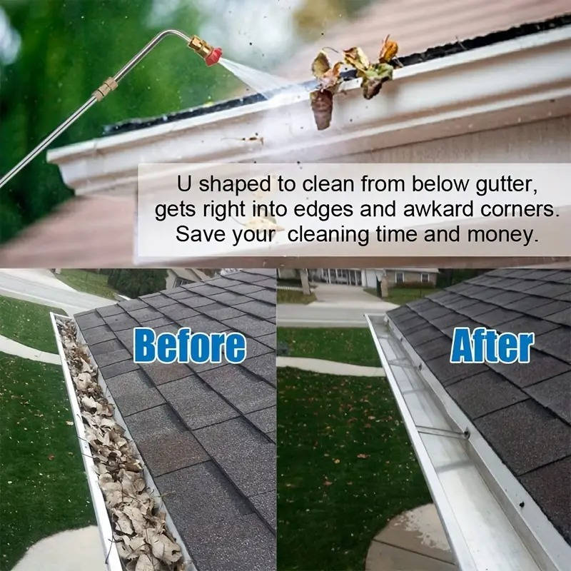 Telescoping Pressure Washer Wand with 4000 PSI Capacity and Six Spray Nozzles for Gutters, Roofs and Walls
