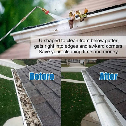 Telescoping Pressure Washer Wand with 4000 PSI Capacity and Six Spray Nozzles for Gutters, Roofs and Walls
