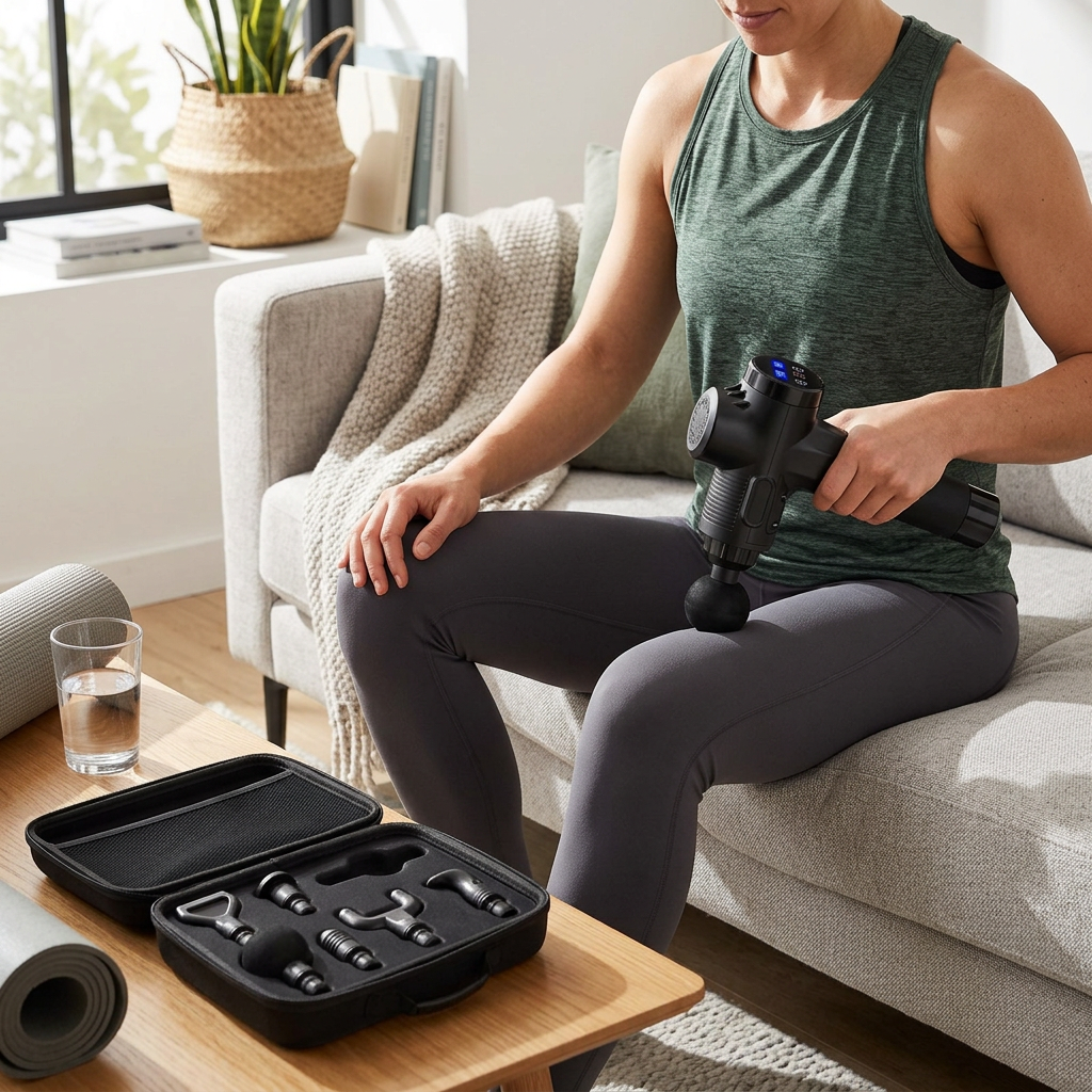 Percussion Massage Gun with 30 Speed Settings and 6 Interchangeable Heads