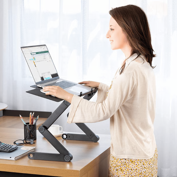 Adjustable Laptop Stand with 360 Degree Rotation and Detachable Mouse Pad