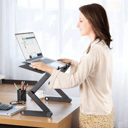 Adjustable Laptop Stand with 360 Degree Rotation and Detachable Mouse Pad