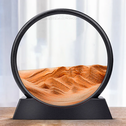 Dynamic Sand Art Frame with Colored Layers and Glass Panels