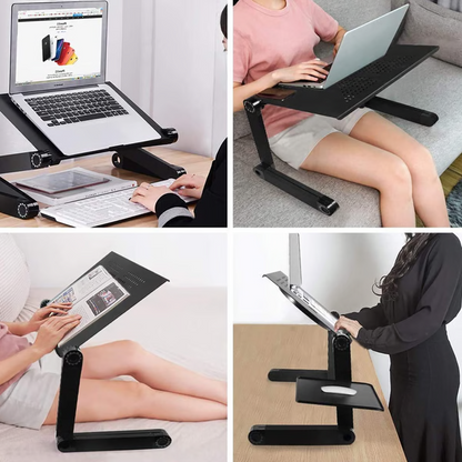 Adjustable Laptop Stand with 360 Degree Rotation and Detachable Mouse Pad