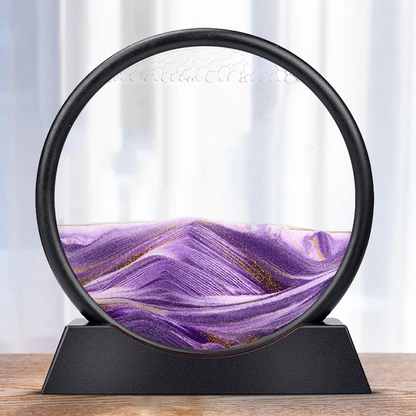 Dynamic Sand Art Frame with Colored Layers and Glass Panels