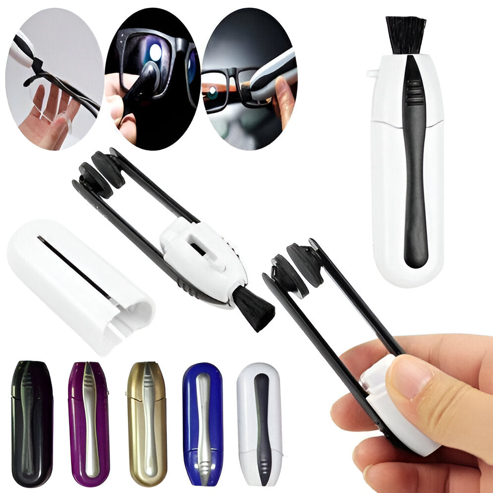 Eyeglass Cleaner with Carbon Microfiber Pads and Protective Case