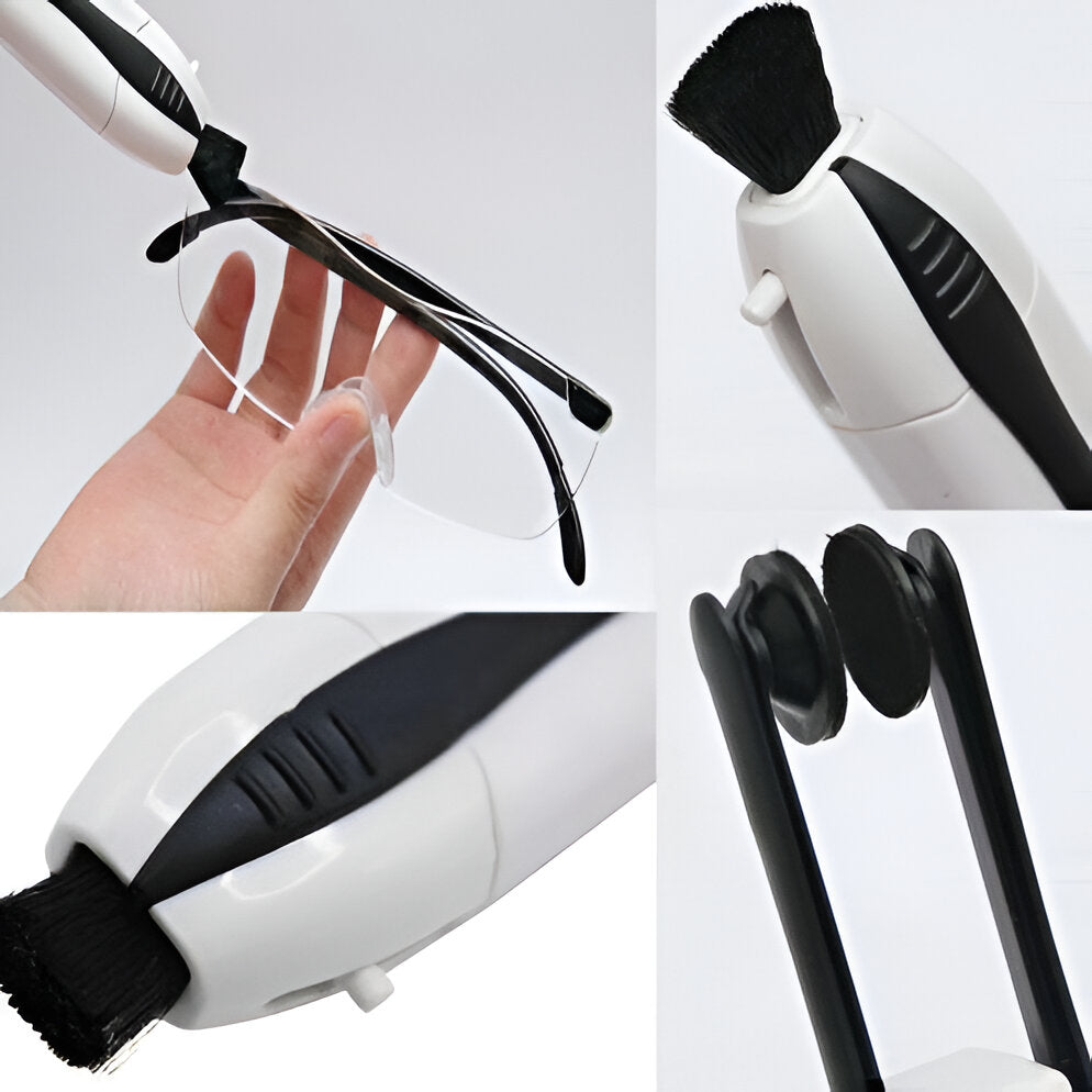 Eyeglass Cleaner with Carbon Microfiber Pads and Protective Case