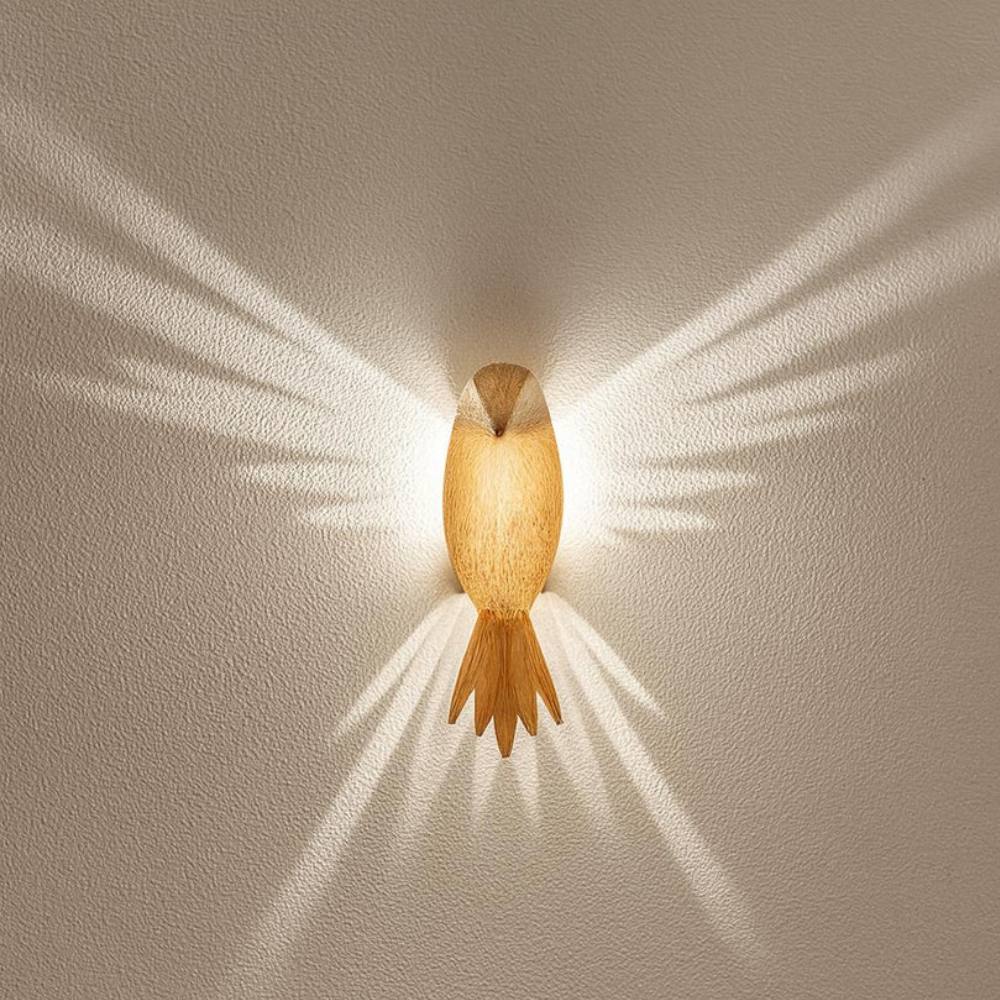Wall Mounted Bird Silhouette Light with 3D Wing Projection and Warm LED