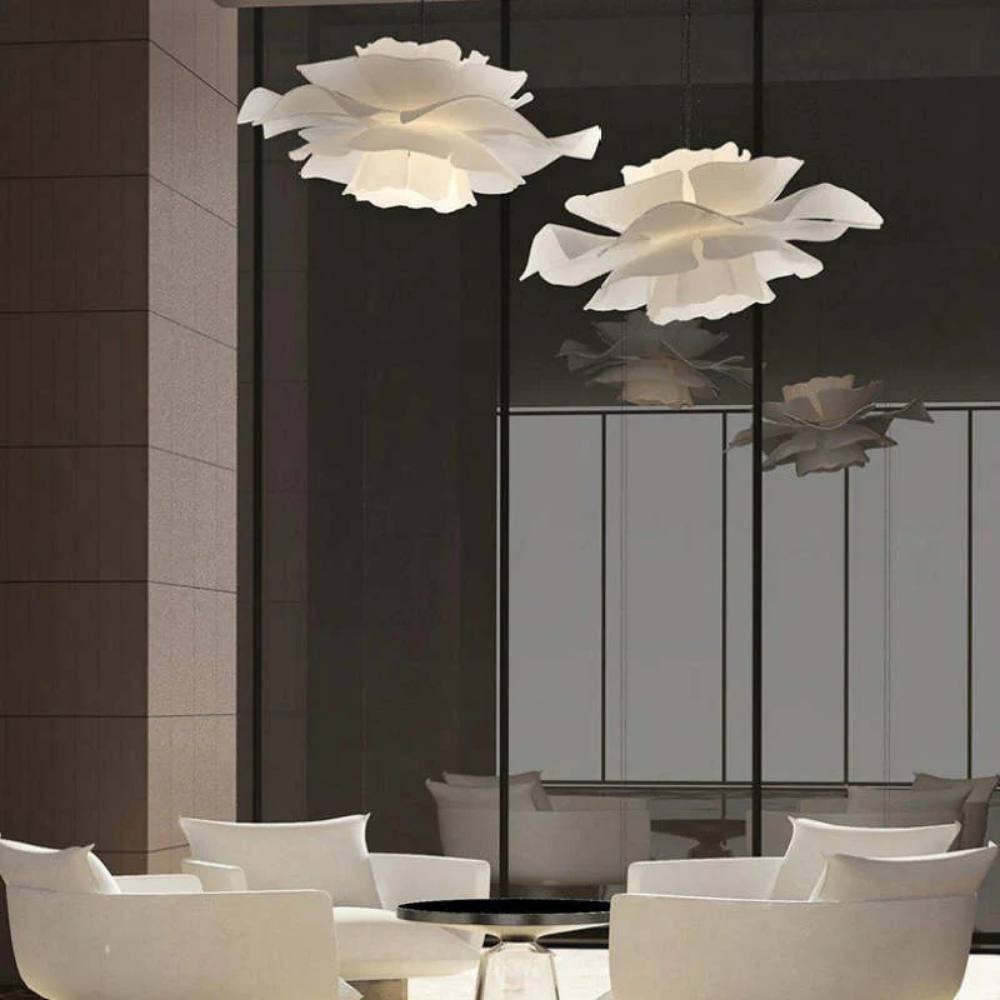 Dimmable Floral Pendant Light with Petal Design for Living Room, Dining Room and Bedroom