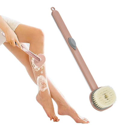 Back Scrubber with Gel Dispenser and Curved Handle, 14.2 Inch Reach