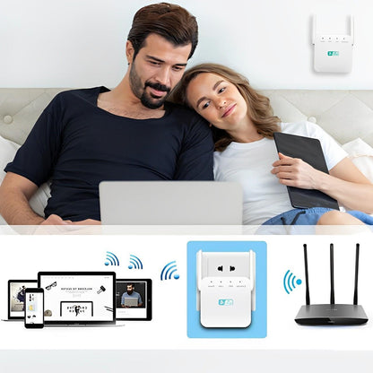 WiFi Network Repeater with Wall Penetrating Antenna and Multi-Device Support