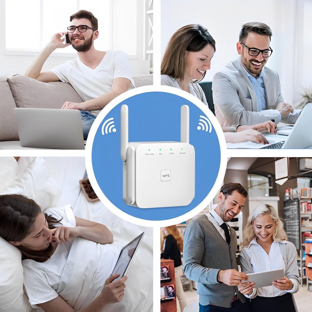 WiFi Network Repeater with Wall Penetrating Antenna and Multi-Device Support