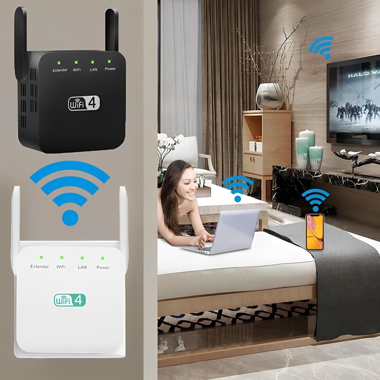 WiFi Network Repeater with Wall Penetrating Antenna and Multi-Device Support