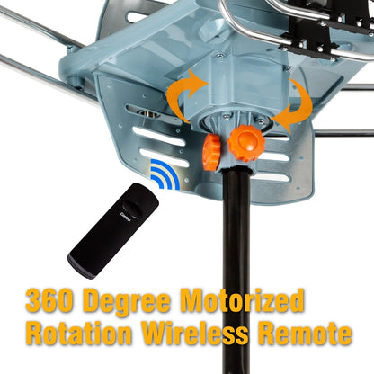 Motorized HD Antenna with 360 Degree Rotation and Wireless Remote Control