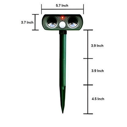 Motion Activated Ultrasonic Deer Repeller with Solar Power and Waterproof Design