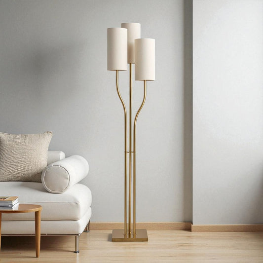 Druva Golden Metal Floor Lamp, 172cm