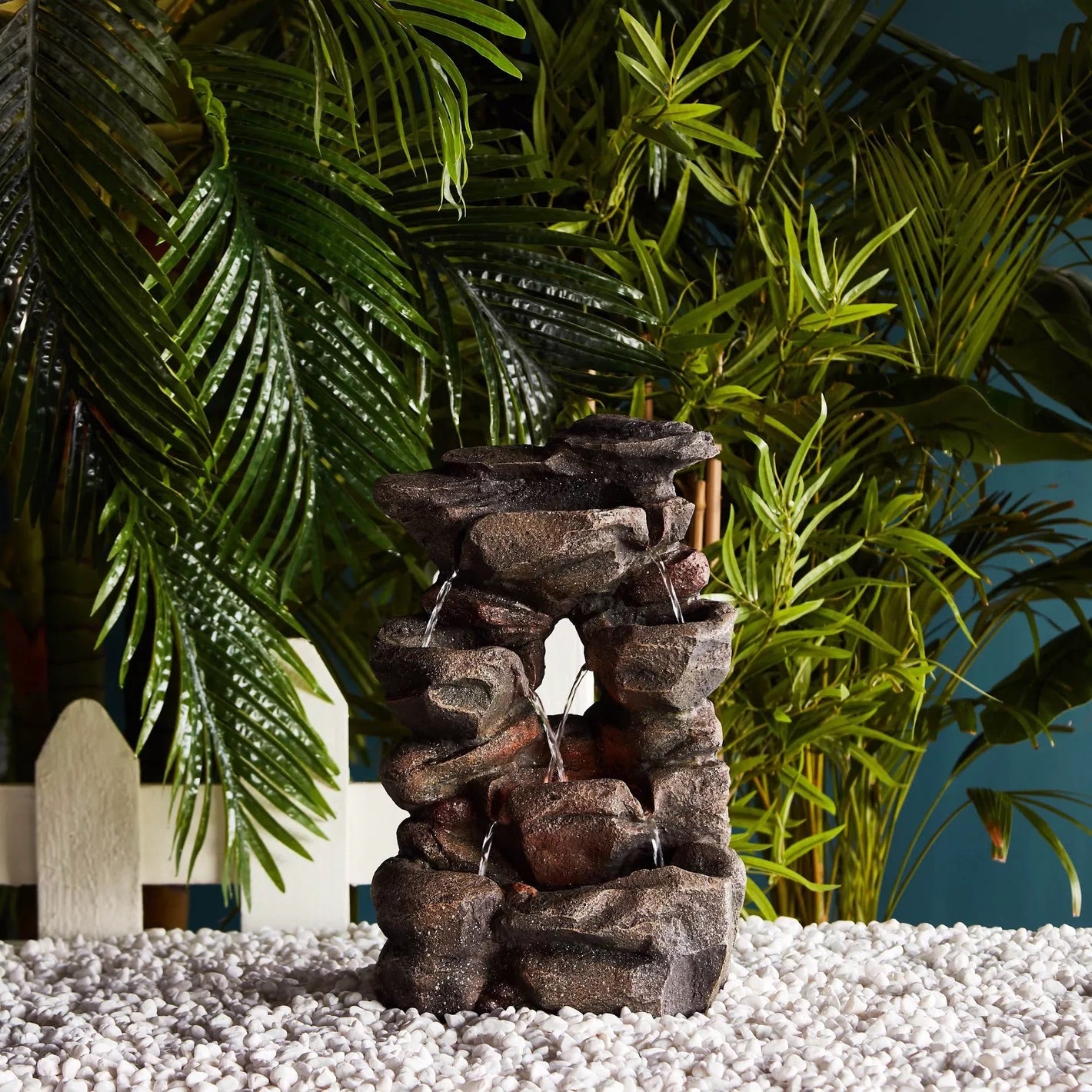 Mizari Mini Stone Water Fountain with LED Lights
