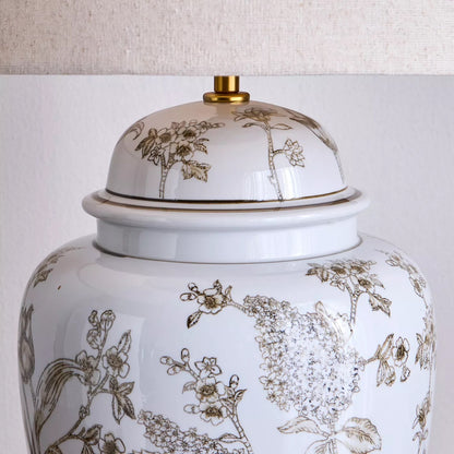 Orelix Ceramic Patterned Table Lamp, 63cm