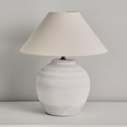 Vela White Ceramic Table Lamp, 44cm