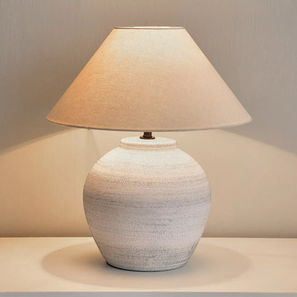 Vela White Ceramic Table Lamp, 44cm