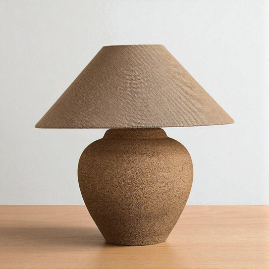 Veylo Brown Ceramic Table Lamp, 48cm