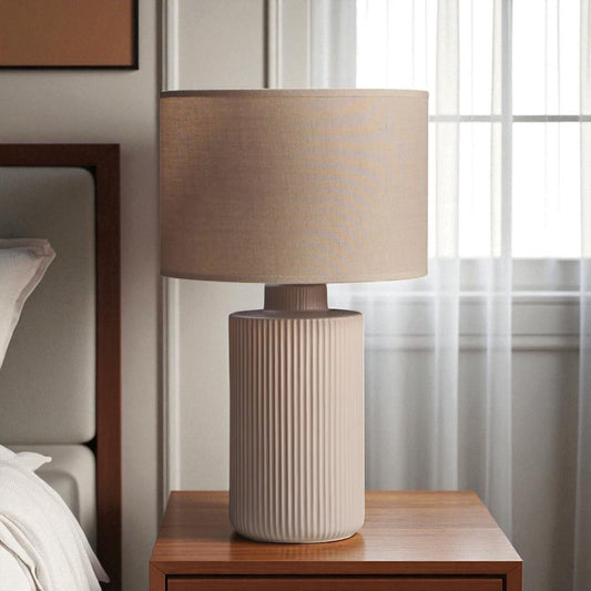 Yuna Ceramic Creamy Table Lamp, 43cm